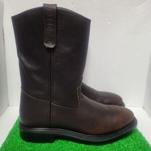 Red Wing Pecos Boots Mens Sz 10.5 B Red Brown Leather 1132 Western Work USA Moto